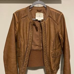 Brown Faux Leather Jacket